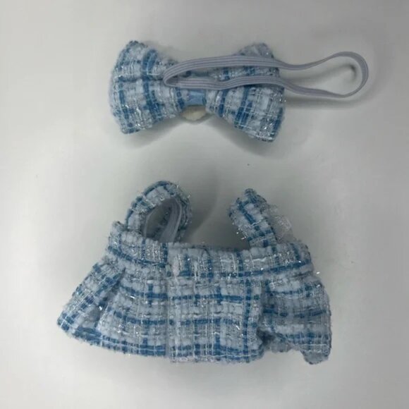 Labubu Have a Seat Designer Clothing Outfit Dress Blue Monsters Doll Plush Toy - Picture 3 of 4